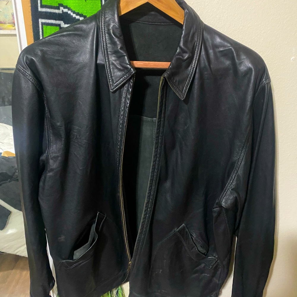 MISSANI LE COLLEZIONI BLACK REAL LEATHER JACKET